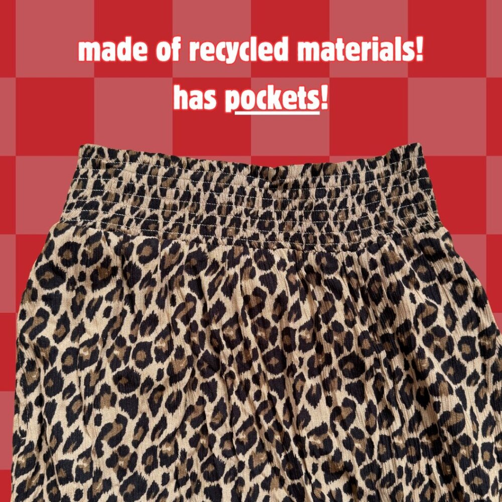 Lucy & Yak Elastic Waist Skirt in Leopard Print